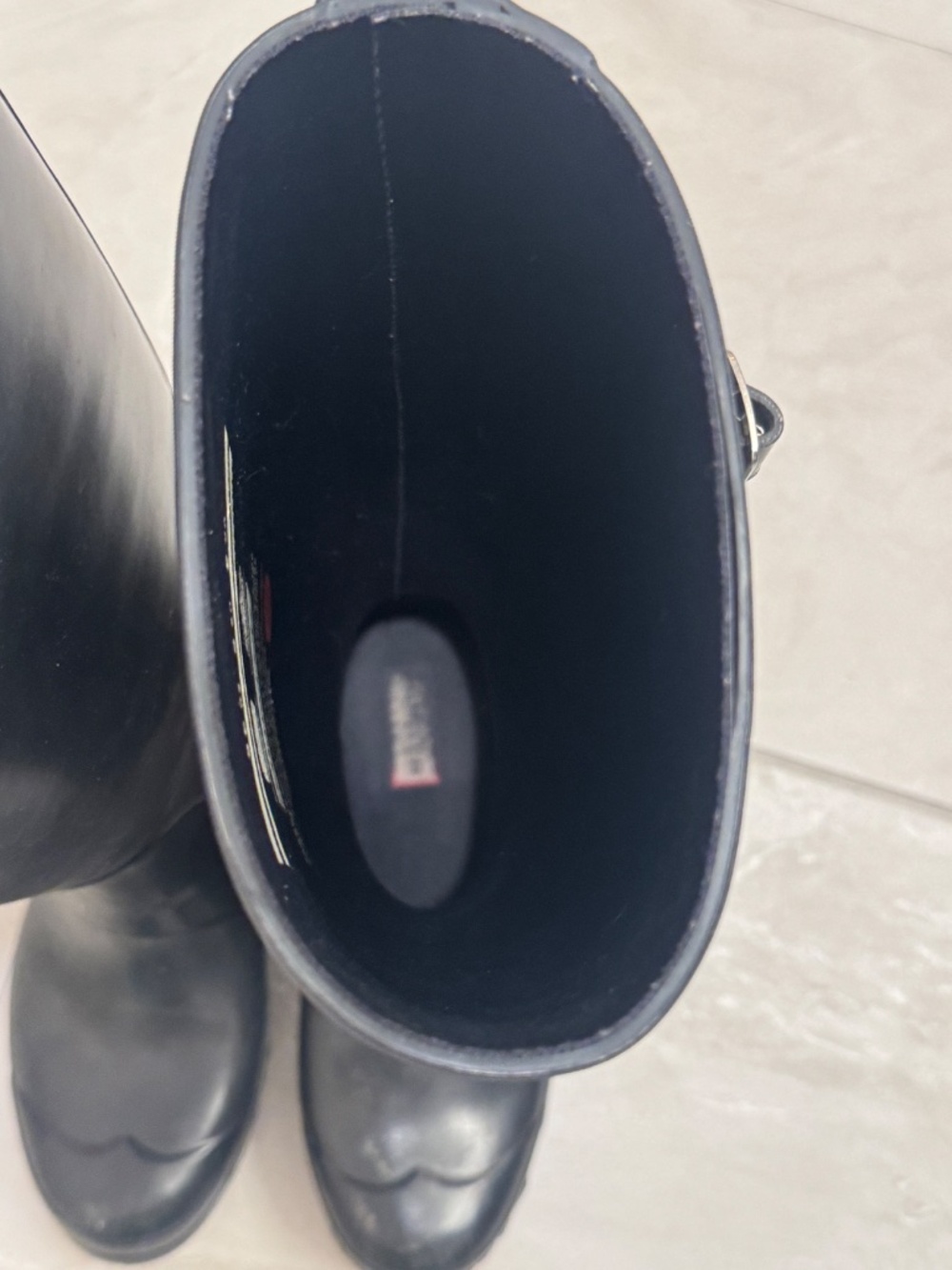 Hunter Navy Blue Original Tall Rain Boots Waterproof Classic Size 5 - Picture 7 of 10